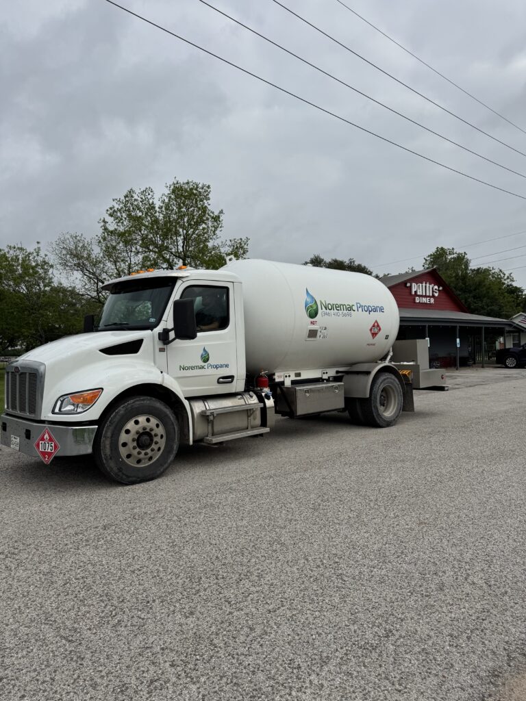 Noremac Propane delivery truck out on a propane run in Pattison, TX